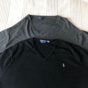 2 Men’s Ralph Lauren V-neck sweaters